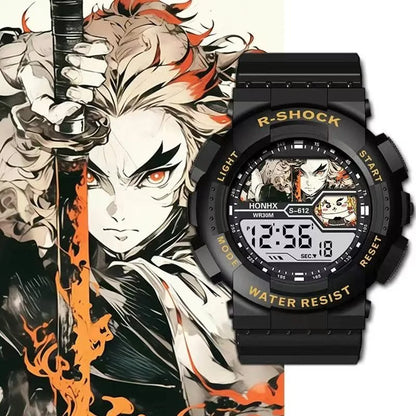 Anime Demon Slayer Sports Watches Tomioka Giyuu Kochou Shinobu Tokitou Muichirou Multifunction Waterproof Noctilucent Wristwatch