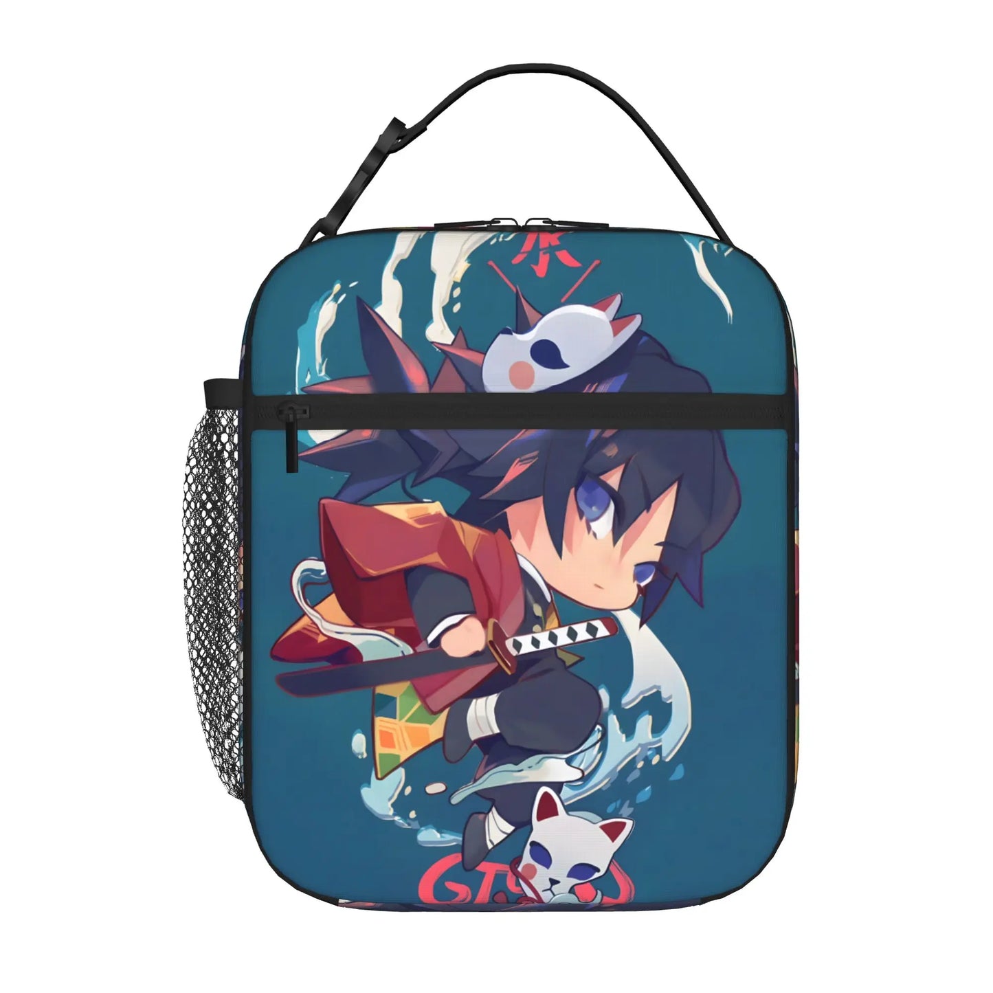 1 Piece Portable Lunch Container Upper Moon One  Zipper Closure Durable Pocket Demon Slayer  For Lunch Lunch Box Bag