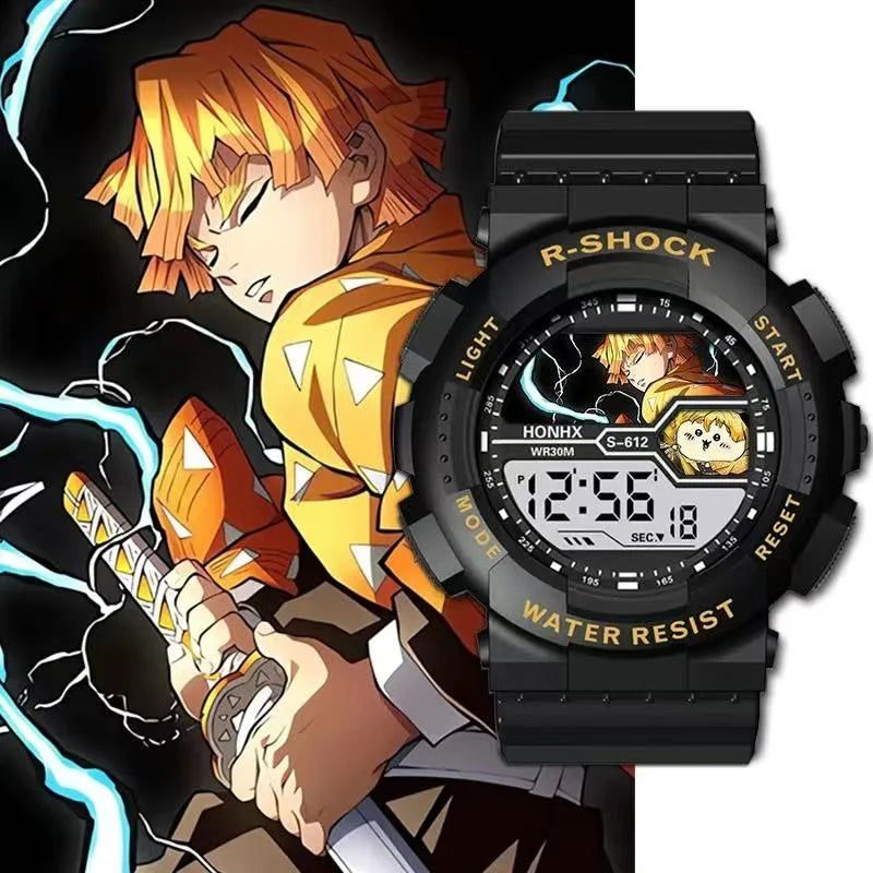 Anime Demon Slayer Sports Watches Tomioka Giyuu Kochou Shinobu Tokitou Muichirou Multifunction Waterproof Noctilucent Wristwatch