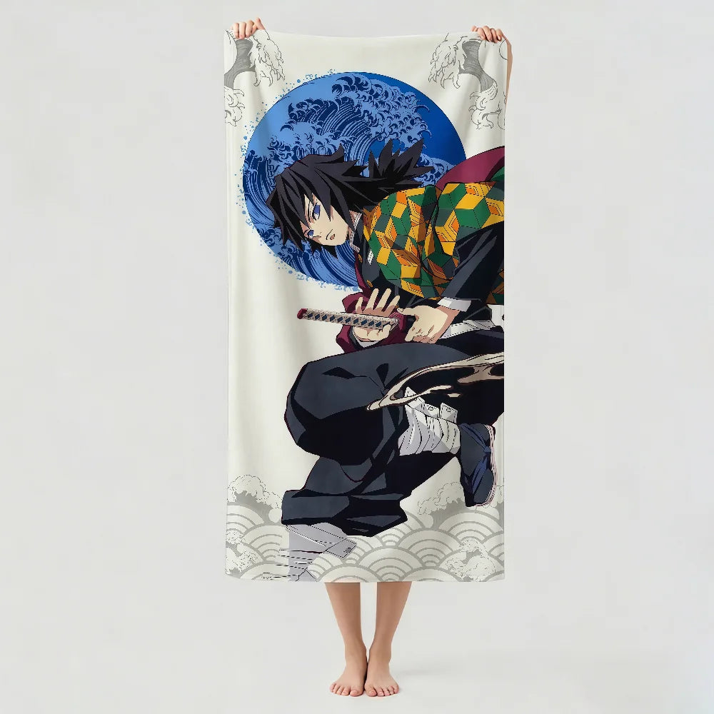 Anime D-Demon S-Slayer  Towel Drying Bath Towel Applicable To Light Swimming Camping Yoga Beach Out