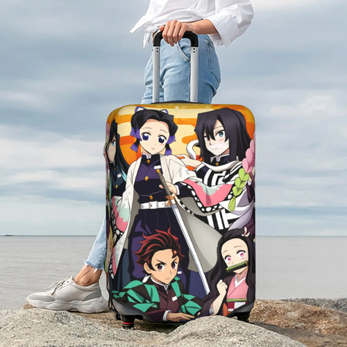 Housse valise fond orange