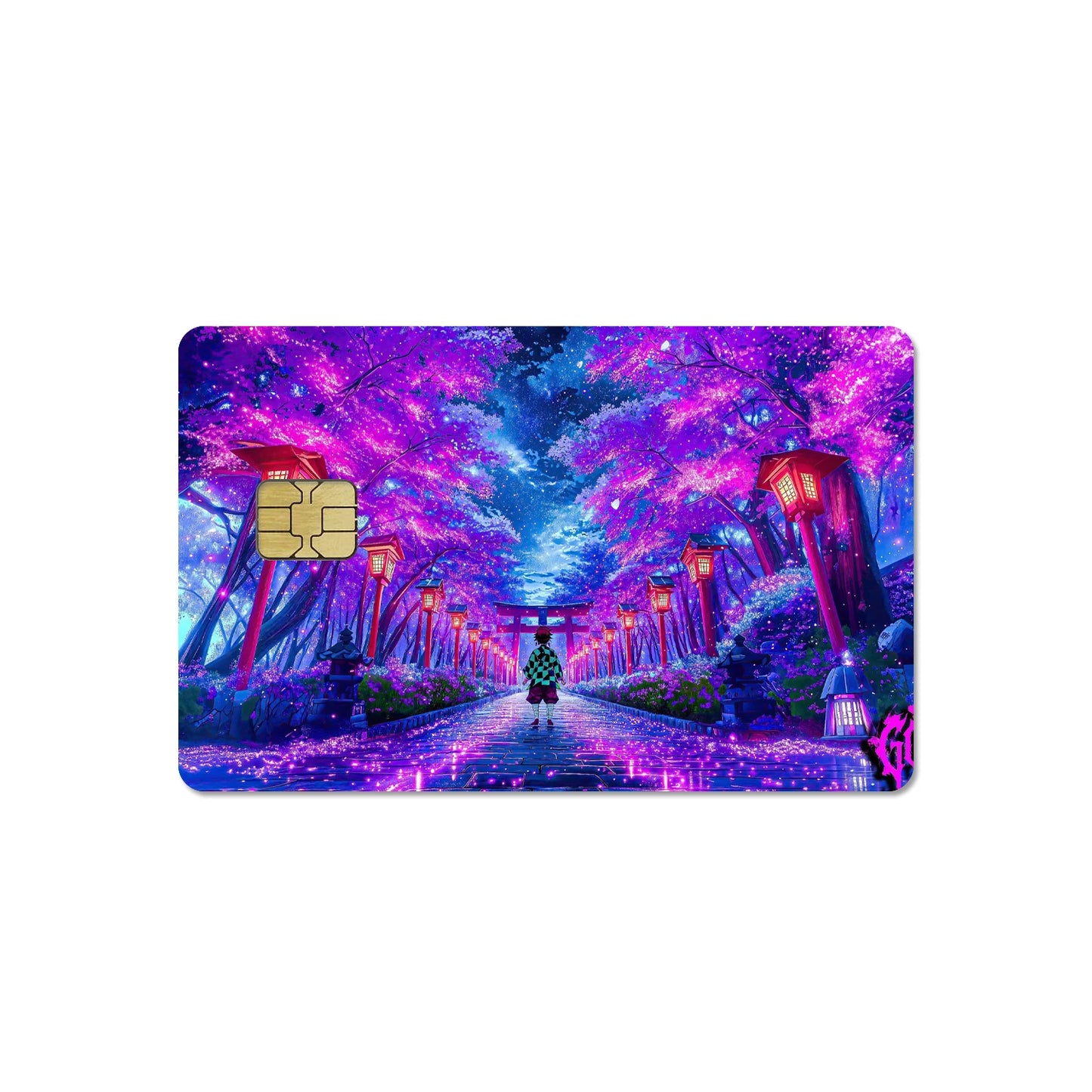 DIY Self-made Anime Demon Slayer 2.5D HD Matte PVC Sticker Film Tape Skin for Credit Card Debit Card Waterproof Sticke Gift