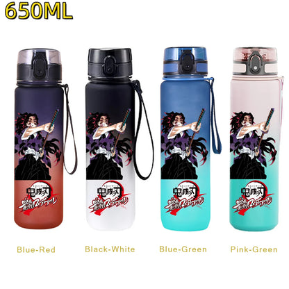 650ML Demon Slayer Kamado Tanjirou Rengoku Kyoujurou Portable Sports Water Bottle Leak Proof Outdoor Travel Sports Fitness Jugs