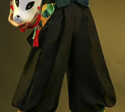 New Anime Sabito Cosplay Costumes Yaiba Kimono White Cloak Man Coat Lining Pants Wig Halloween Costumes