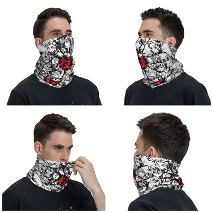Custom Manga Demon Slayer Bandana Neck Gaiter for Hiking Camping Men Women Wrap Scarf Kimetsu No Yaiba Balaclava Warmer