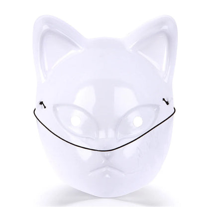 Japanese Anime Demon Slayer Mask Fox Face Cover Cosplay Sabito Makomo Thicken Plastic Masks Halloween Party Costume Props