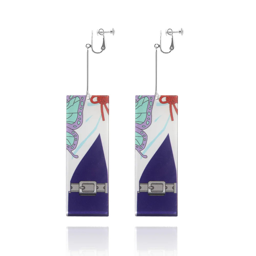 Creative Trinket Acrylic Tanjiro Earrings for Women Girl Accessories Handmade Hoop Earring Anime Jewelry earrings pendientes