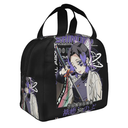 Demon Slayer Manga Anime Resuable Lunch Box for Women Waterproof Kimetsu no Yaiba Thermal Cooler Food Insulated Lunch Bag School