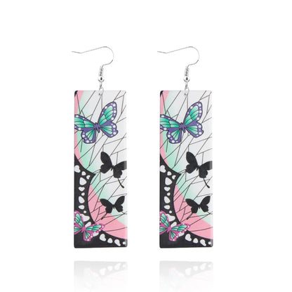 Creative Trinket Acrylic Tanjiro Earrings for Women Girl Accessories Handmade Hoop Earring Anime Jewelry earrings pendientes
