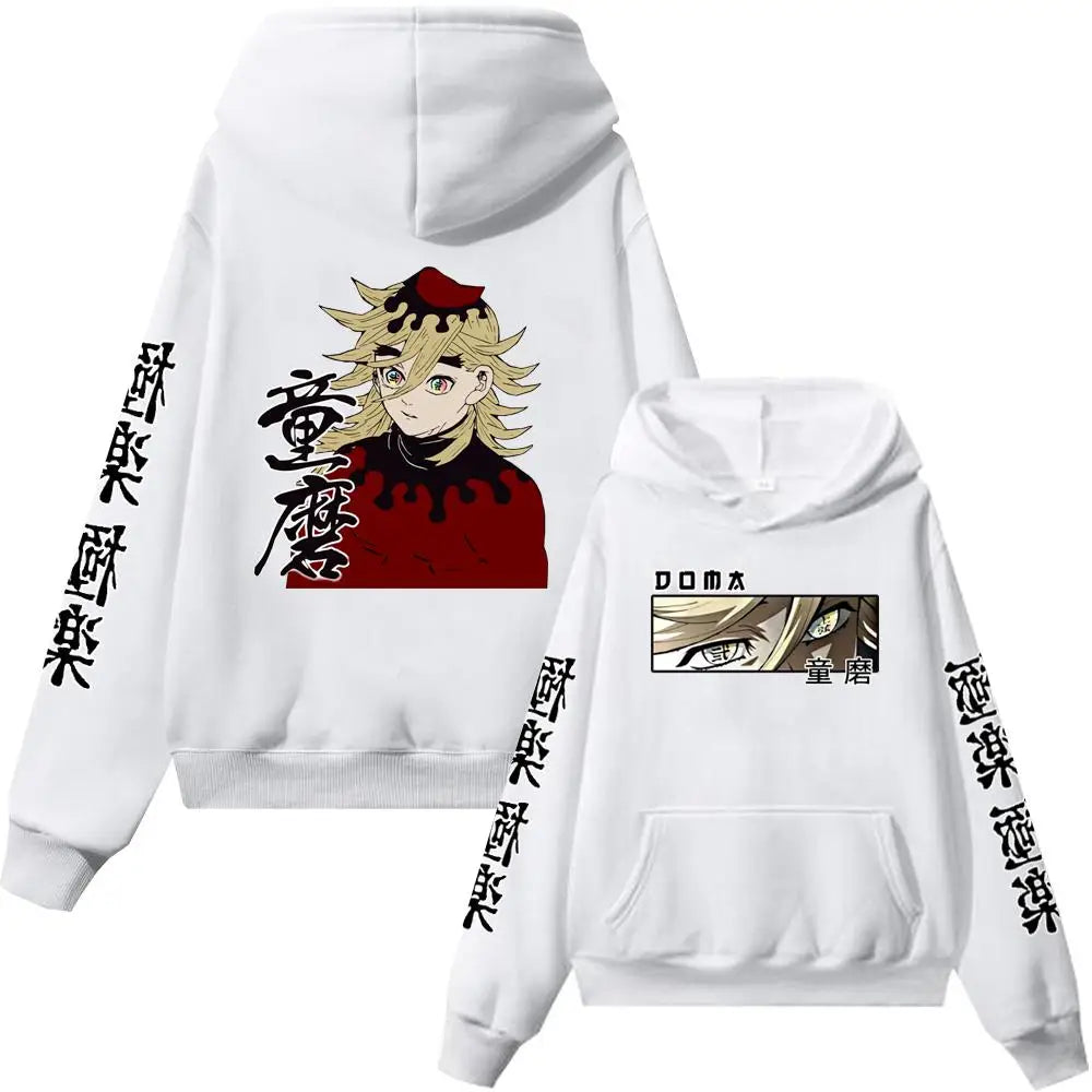 Hot Anime Demon Slayer Hoodie Douma Print Sweatshirt Men Women Casual Loose Clothing Harajuku Unisex Autumn