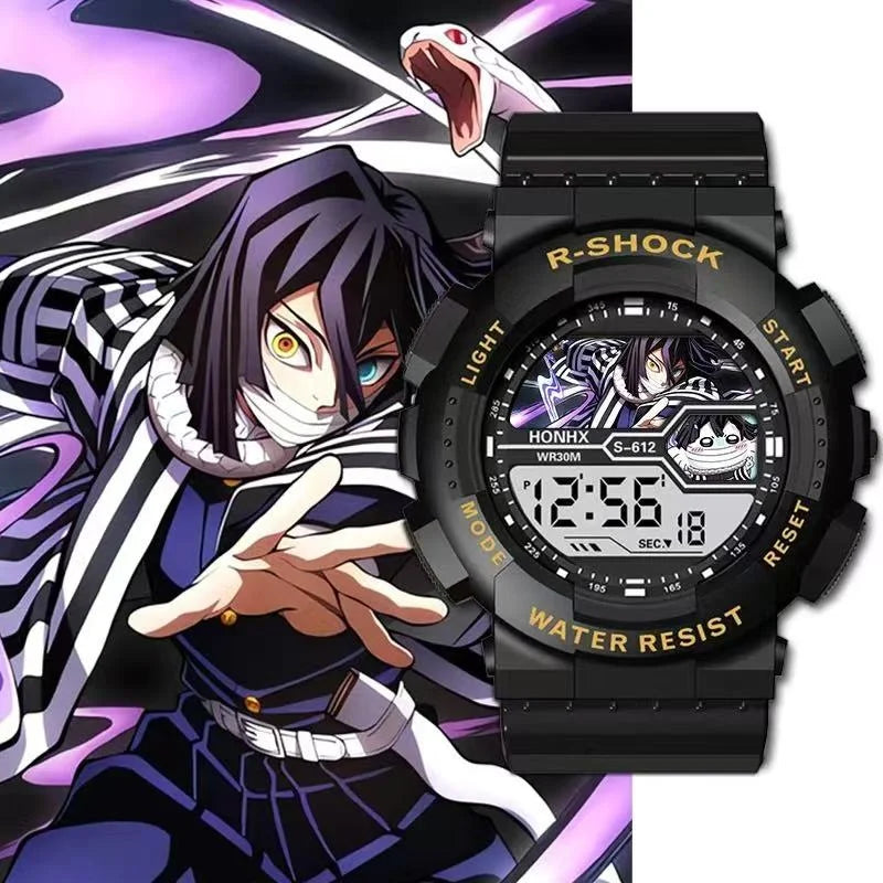Anime Demon Slayer Sports Watches Tomioka Giyuu Kochou Shinobu Tokitou Muichirou Multifunction Waterproof Noctilucent Wristwatch