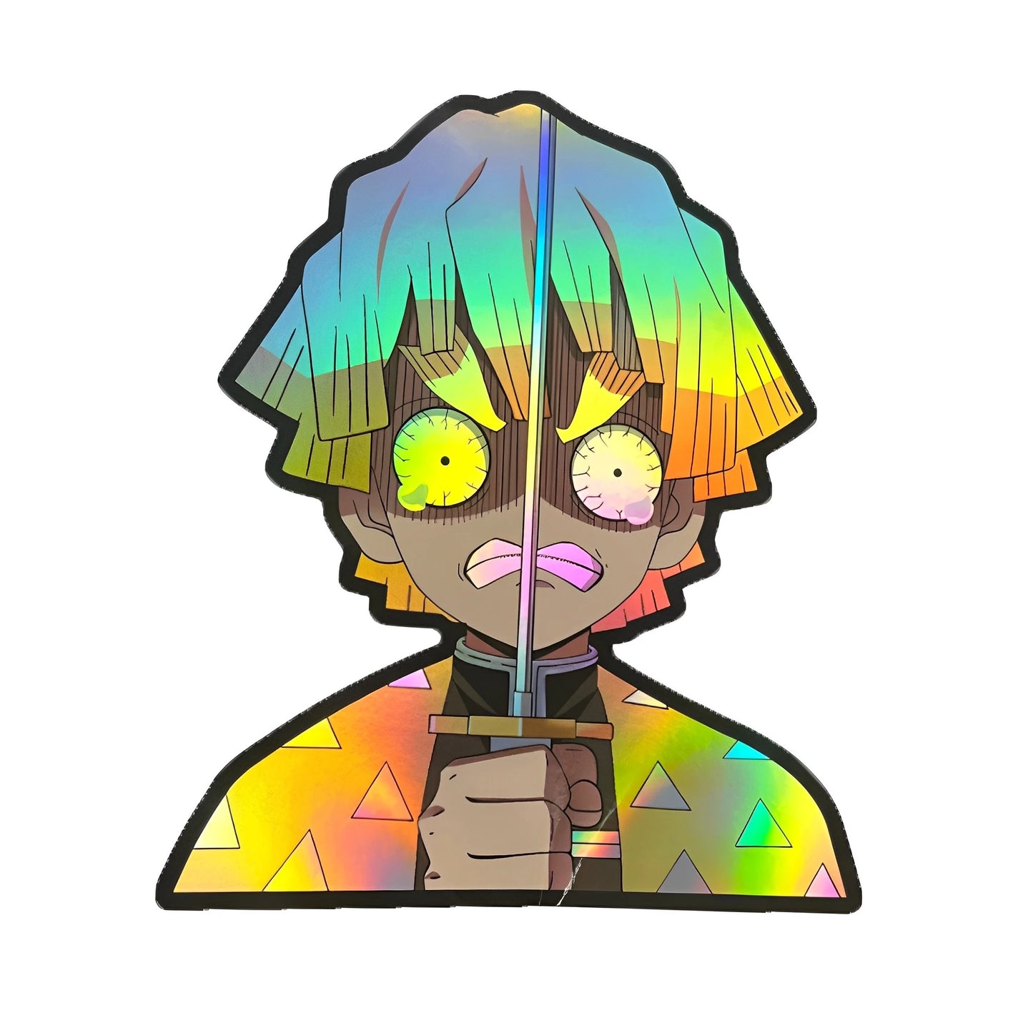 Demon Slayer Cartoon Holographic Anime Laser Stickers Motorcycle Anime Lenticular Car Window Sticker For Laptop Hot（25 designs）