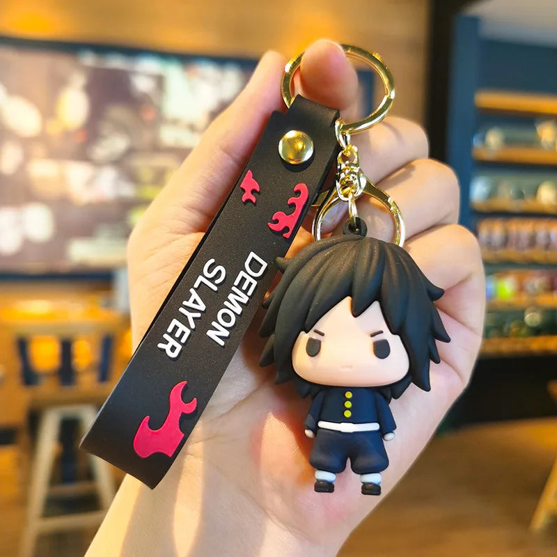 41 Styles Demon Slayer Kimetsu No Yaiba Blade of Ghost Keychain Cute Characters Bag Decor Car Key Chain Ring Fans Gift