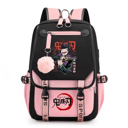 Demon Slayer Anime Print Backpack for Girls Casual School Bookbag Lightweight Teen Travel Rucksack