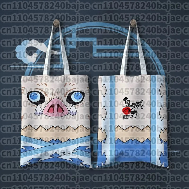 Canvas Bags Handbag For Women Shopper Cute Cartoon Figure Kochou Shinob Printing Tote Bag Japanese Style Cartoon Small Shoulder