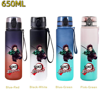 650ML Demon Slayer Kamado Tanjirou Rengoku Kyoujurou Portable Sports Water Bottle Leak Proof Outdoor Travel Sports Fitness Jugs
