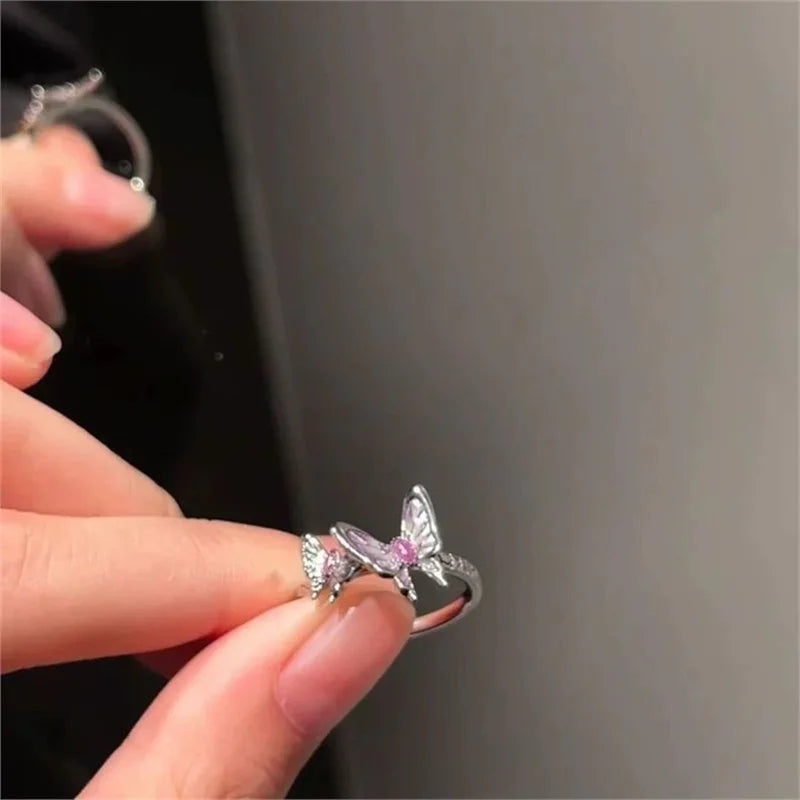 Demon Slayer peripheral accessories ring butterfly column ring anime peripheral gift silver ring fashion friend gift