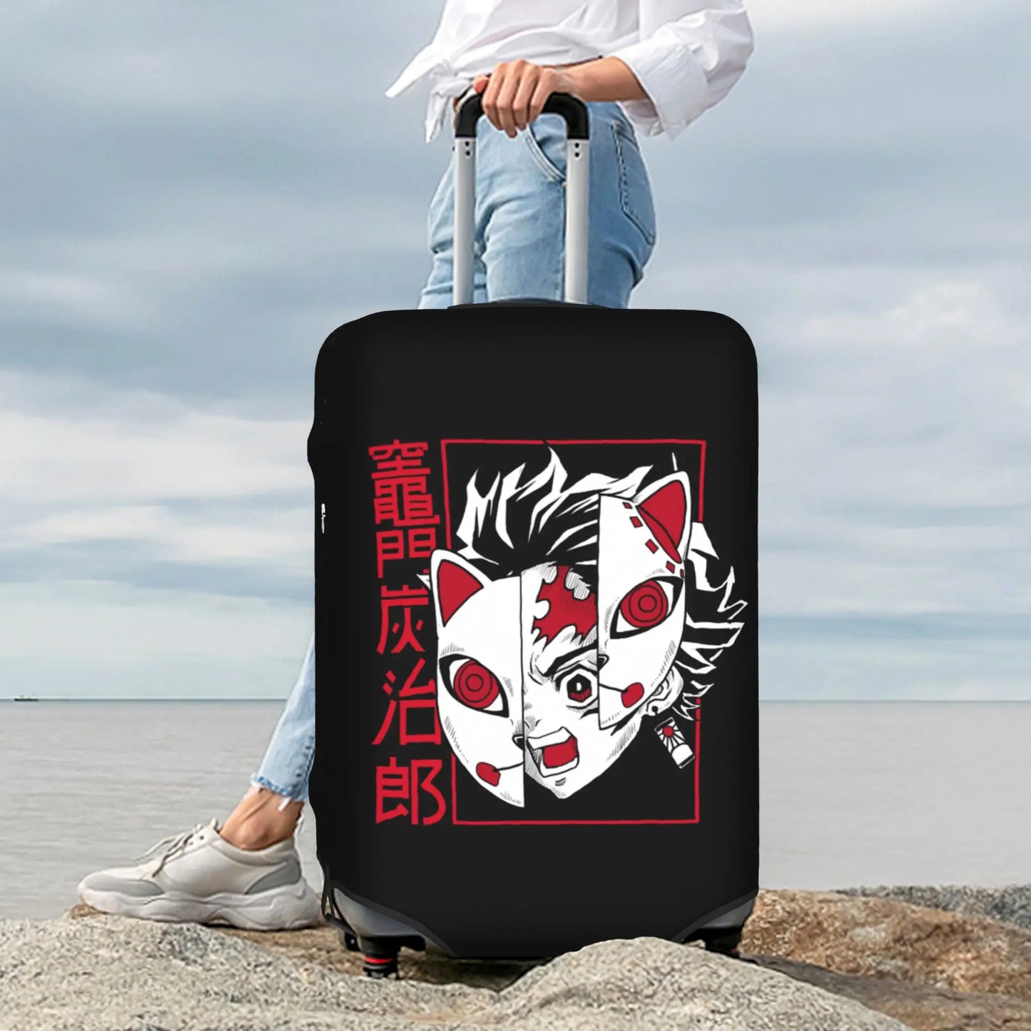 Manga Demon Slayer Luggage Cover Elastic Kimetsu No Yaiba Travel Suitcase Protective Covers Suit For 18-32 inch