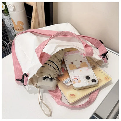 Demon Slayer Kamado Nezuko Tanjirou Anime Cartoon Crossbody Bag Commuting Shoulder Bag Canvas Tote Bags Handbag Birthday Gift