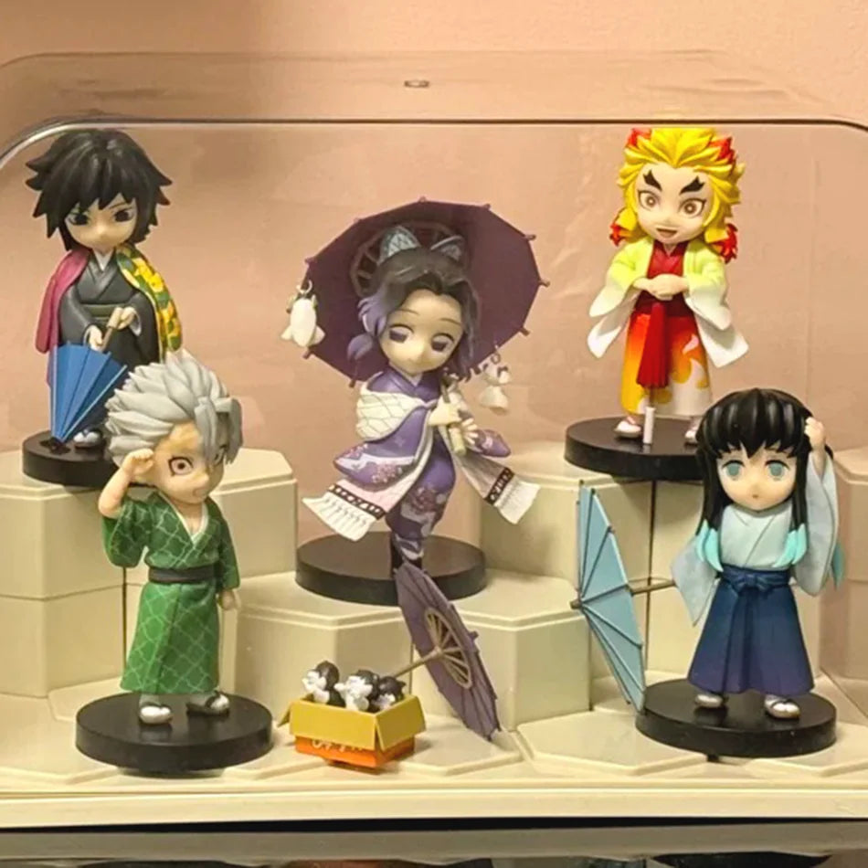Anime Demon Slayer Kimetsu no Yaiba Figure 15cm Kochou Shinobu Kanroji Mitsuri Plum Rain Series Action Model Toy Gift