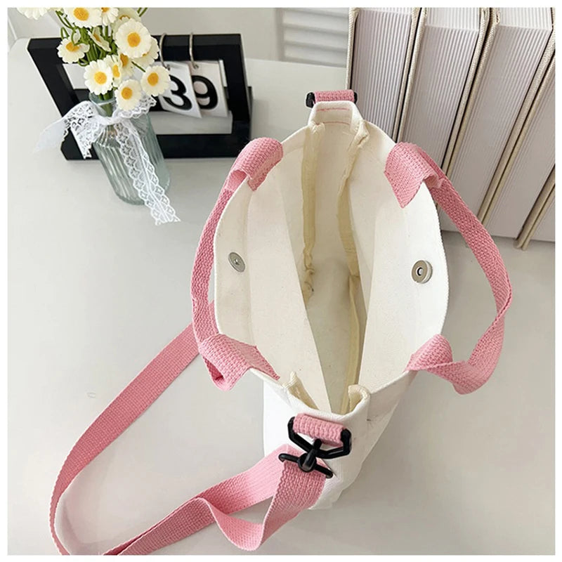 Demon Slayer Kamado Nezuko Tanjirou Anime Cartoon Crossbody Bag Commuting Shoulder Bag Canvas Tote Bags Handbag Birthday Gift