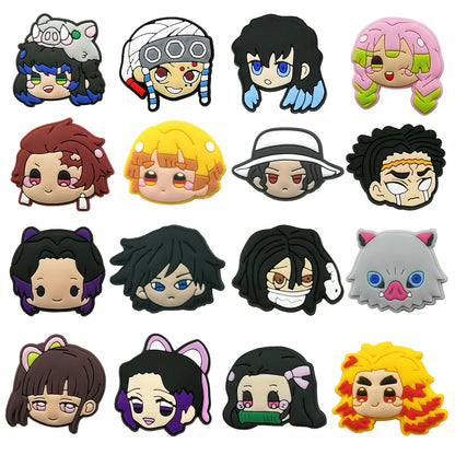 11-31pcs Hot Toys Japanese Popular Manga Demon Series Shoe Charms Cartoon Clog Sandal Shoes Accessories Decoration Kids Gifts