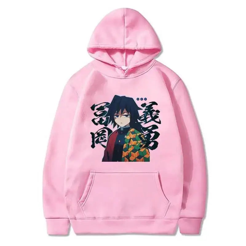 Japanese anime Demon Slayer Tomioka Giyuu pattern printed men's hoodie long-sleeved sweatshirt Unisex streetwear