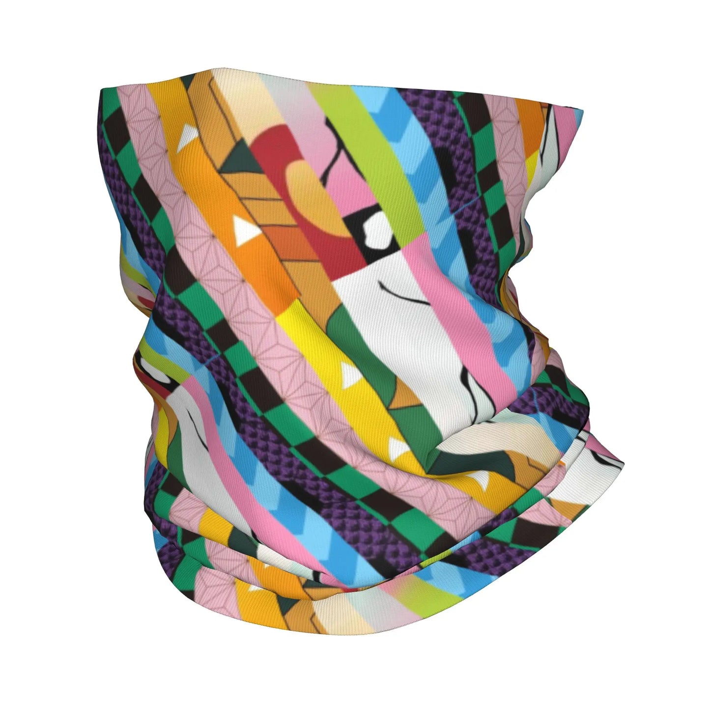 Custom Demones S-Slayer Bandana Winter Neck Warmer Women Windproof Wrap Face Scarf for Ski  Gaiter Headband