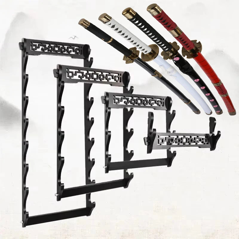 Wall Katana Shelf Support Wooden Sabre Samurai Sword Stand Holder Display Real Size Japanese Katana Rack Decoration Organizer