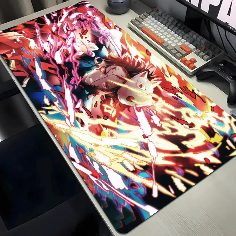 Computer Table Mat Keyboard Desk Pads Anime Mouse Pad K_Kimetsu No Yaibas Mausepad 900x400 Rubber Mouse Mats Demon Slayers Xxl