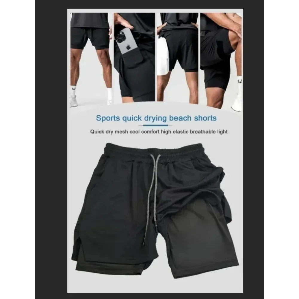 Bandai Demon Slayer Anime Men's Double-layer Shorts 2026 Summer American Sports Cycling Loose, Breathable and Fashionable Shorts