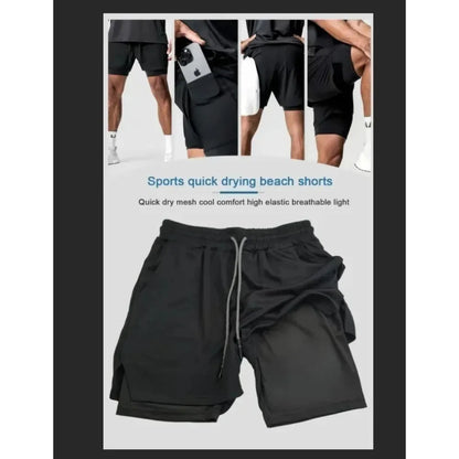 Bandai Demon Slayer Anime Men's Double-layer Shorts 2026 Summer American Sports Cycling Loose, Breathable and Fashionable Shorts