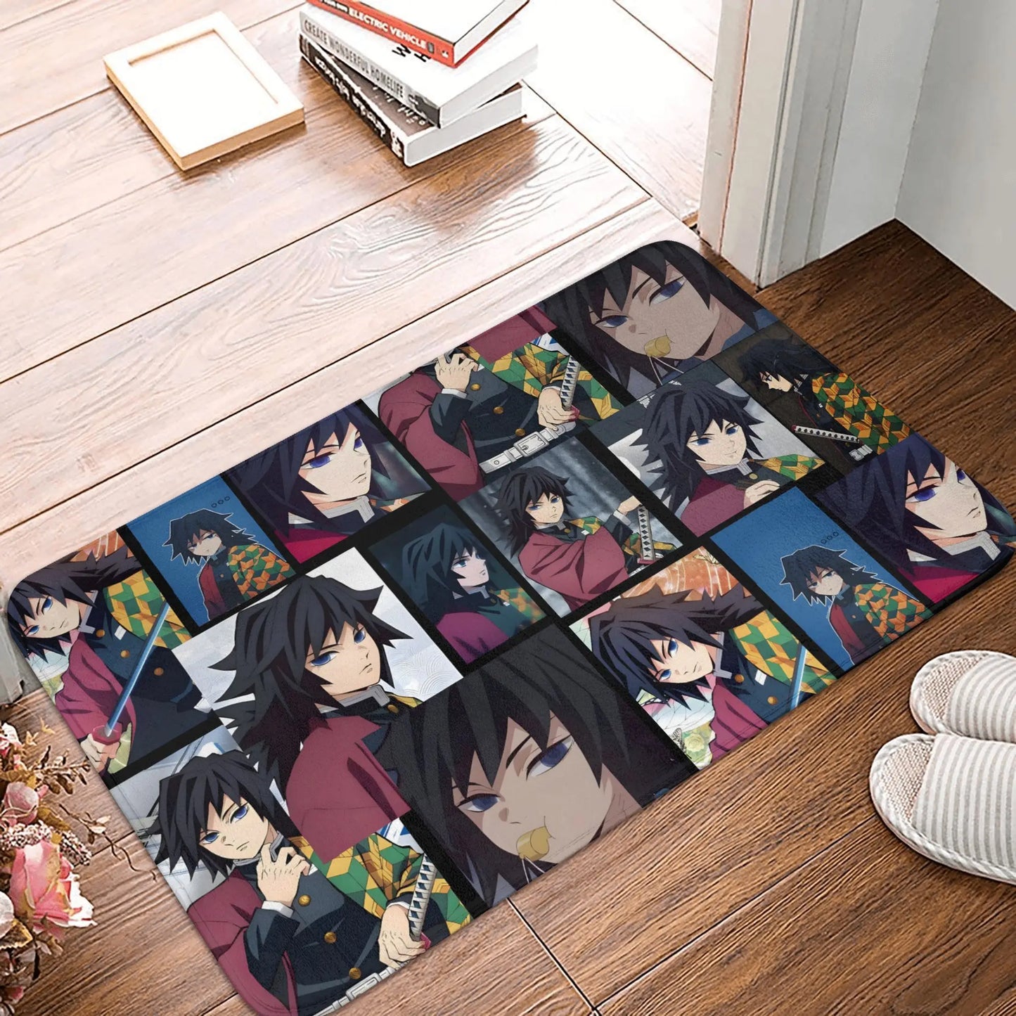 Demon Slayer Doormat Mat Anti-Slip Anime Giyu Tomioka Kitchen Bathroom Living Room Rug Carpet 40*60cm