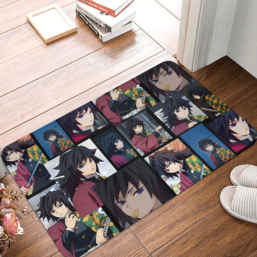 Demon Slayer Doormat Mat Anti-Slip Anime Giyu Tomioka Kitchen Bathroom Living Room Rug Carpet 40*60cm
