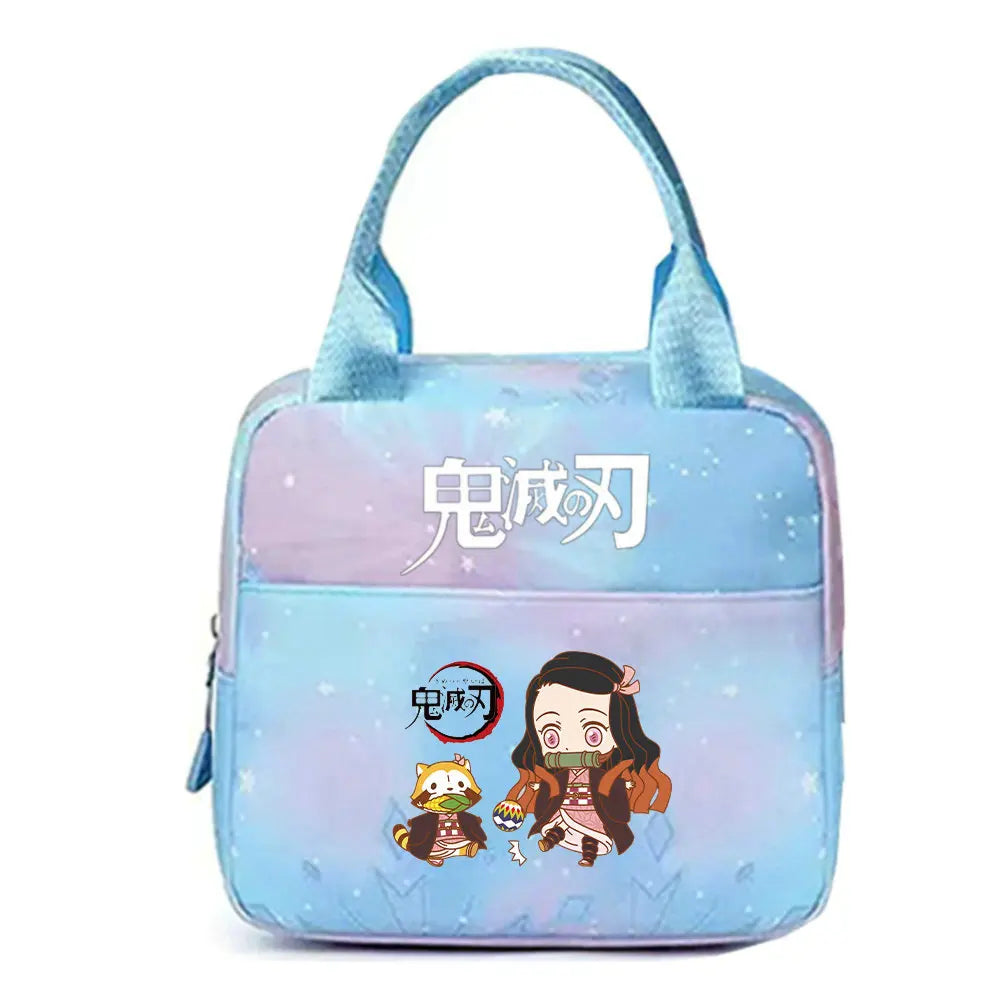 Demon Slayer nezuko kamado Tote Thermal Lunch Box Bag Women Office Student Bento Storage Insulation Bags Lunch Bag for Kid