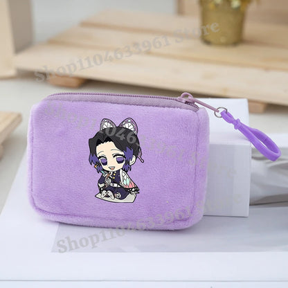 Demon Slayer Coin Purse Kimetsu No Yaiba Boy Girl Anime Cartoon Small Wallet Portable Mini Storage Bags Pendant Plush Coin Purse