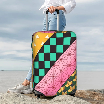 Custom Demon Slayer Kimetsu no Yaiba Travel Luggage Cover Elastic Manga Anime  Suitcase Cover Protector Fit 18-32 Inch