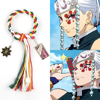 Demon Slayer Bracelet Tanjiro Shinobu Tokito Anime Rope Wristband Cosplay Manga Jewelry Gift for Fans Adults