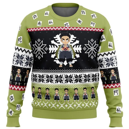 New Demon Slayers  inter Christmas Series Blade Round Neck Hoodie Printed Imitation Sweater Knitted Decorative Daily Necessit