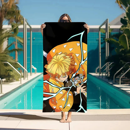 Beach Towels Demon Slayer Bathroom For Bath Sauna Personal Care Large Bath Towel Turban for Hair Drying Bathroom Set Accessories