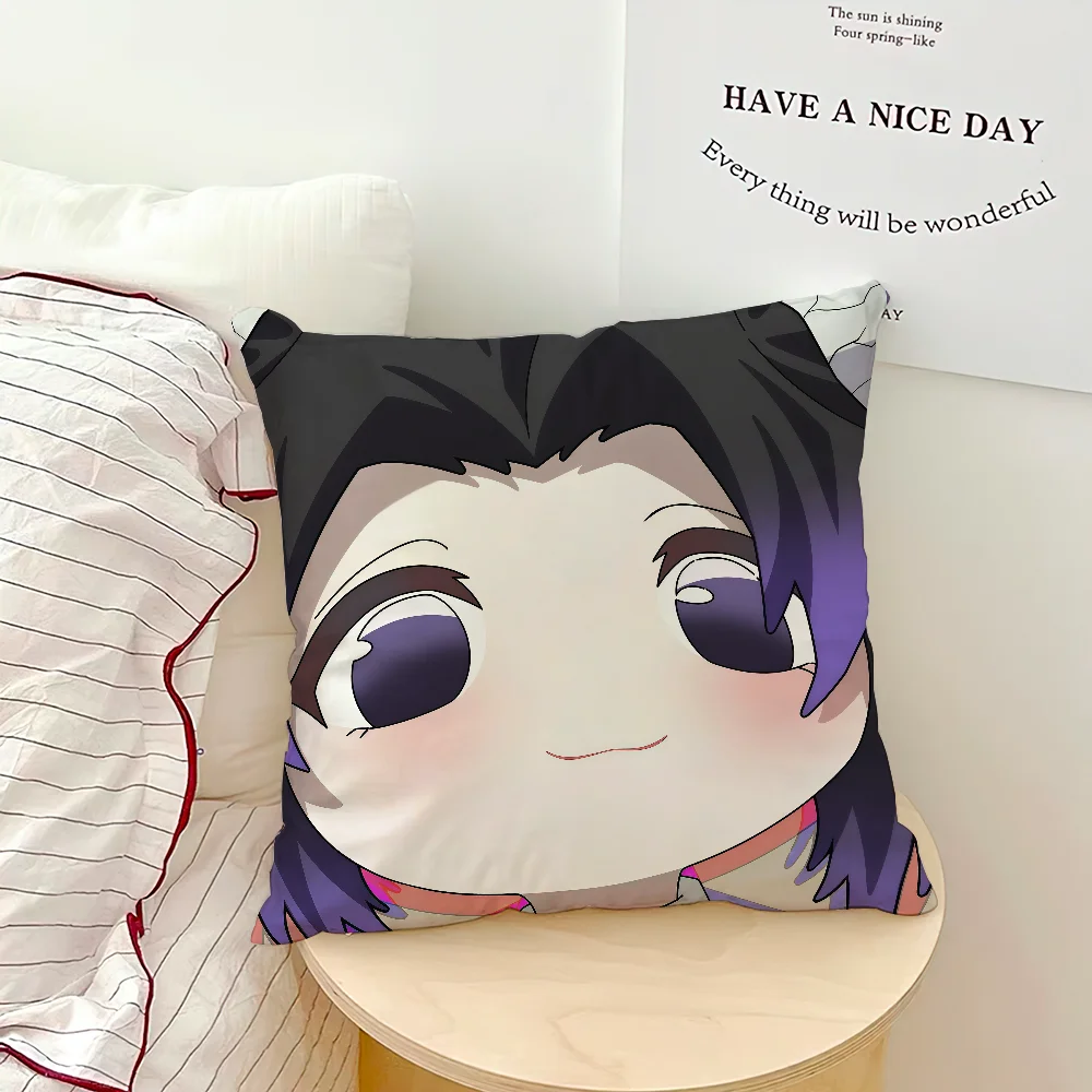 anime manga art chibi D-DemonS S-SlayerS cushion cover soft Pillow Case for Sofa Living Room Home office Decor Protective Covers