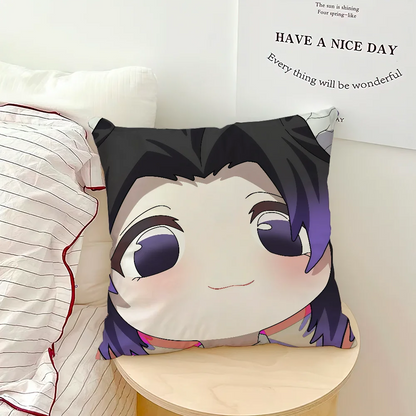 anime manga art chibi D-DemonS S-SlayerS cushion cover soft Pillow Case for Sofa Living Room Home office Decor Protective Covers