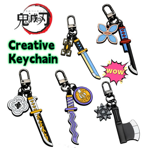 Demon Slayer Kanroji Mitsuri Tokitou Muichirou Iguro Obanai High Value Creative Metal Keychain Boy Backpack Pendant Decoration