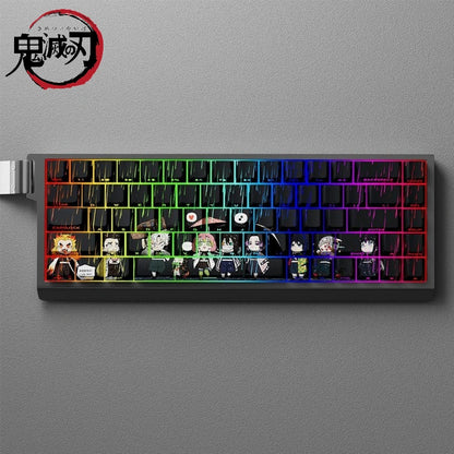 Cartoon Anime Demon Slayer Keycap PBT Material Side Transparent Cherry Height Adapt to mechanical keyboard magnetic axis keys