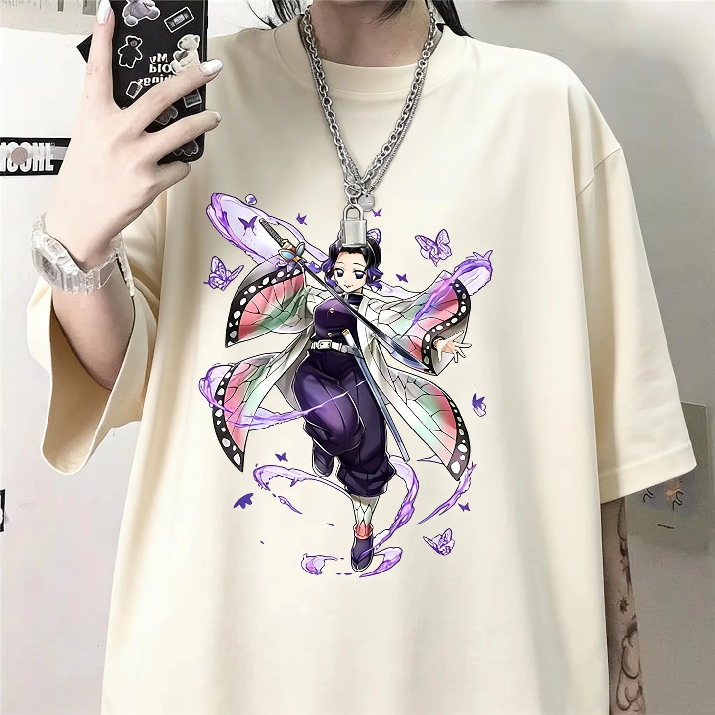 Summer Demon Slayer Shinobu Anime Printed T-shirt  Men Women Fashion Y2K Top Harajuku Style 2026 New Men's Clothing T Shirt