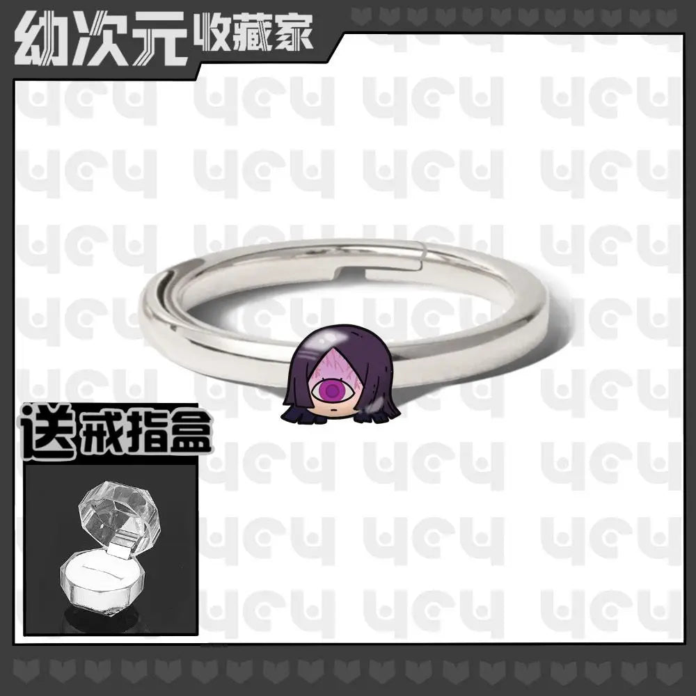 Demon Slayer Douma Tokitou Muichirou Tomioka Giyuu 2D Ring Fashion Personalized Cosplay Accessories Anime Original Niche Gift