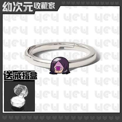 Demon Slayer Douma Tokitou Muichirou Tomioka Giyuu 2D Ring Fashion Personalized Cosplay Accessories Anime Original Niche Gift