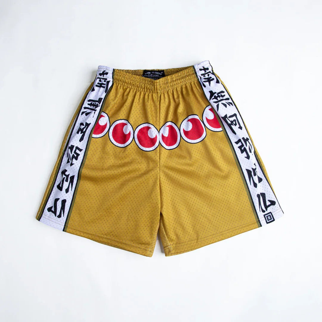 Bandai Demon Slayer Tanjiro Kamado Shorts, Black Turquoise Checkered with Great Wave Mesh Athletic Bottoms  Man - Beach shorts