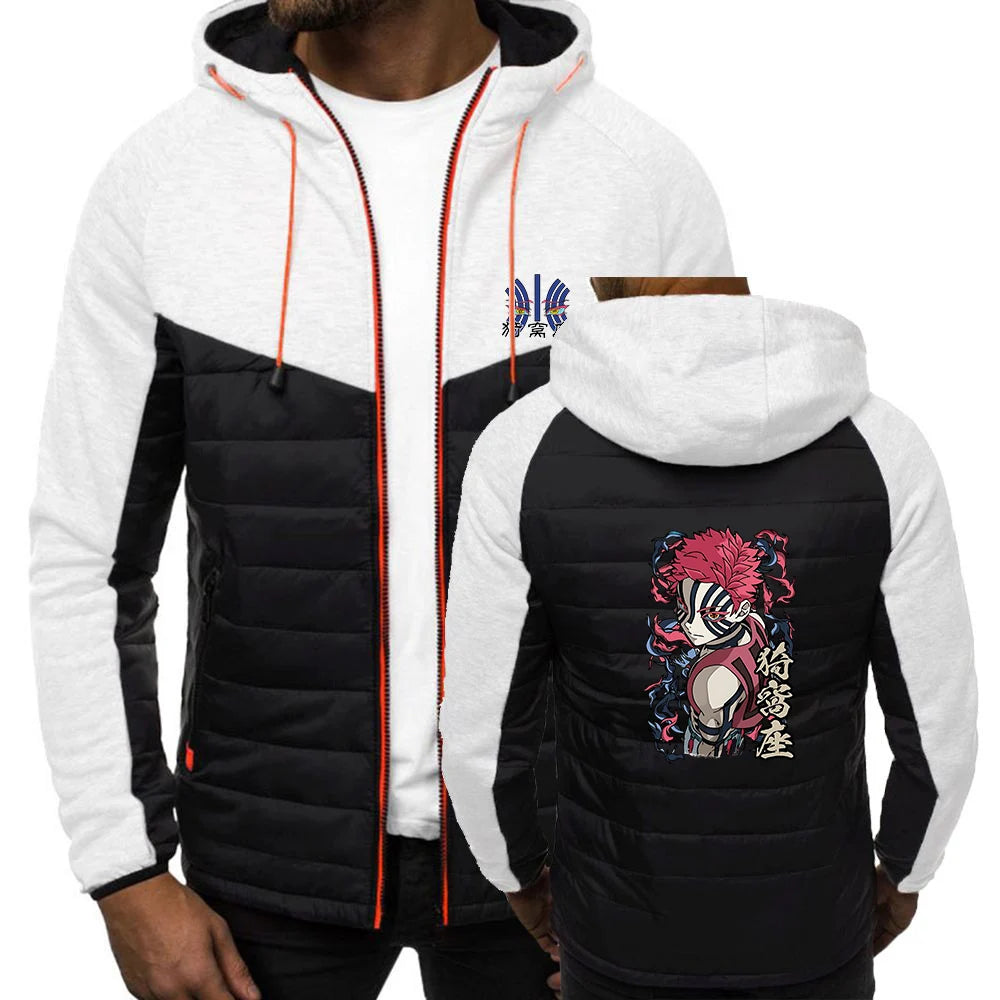 Men's Akaza Logo Print 2026 High Street Jacket Demon Slayer Spring And Autumn Constant Temperature Comfortable Hooded Coat