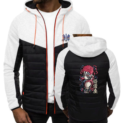 Men's Akaza Logo Print 2026 High Street Jacket Demon Slayer Spring And Autumn Constant Temperature Comfortable Hooded Coat
